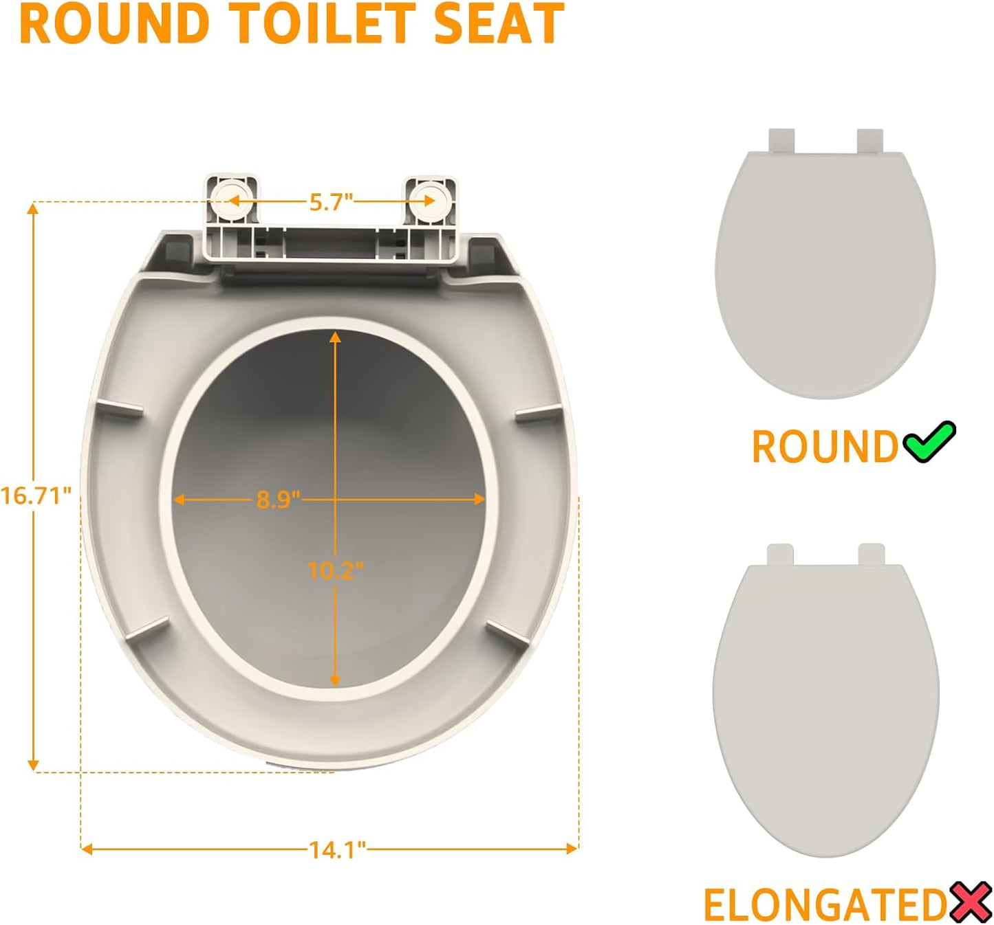 Toilet Seat with Toddler Seat, Potty Training Toilet Seat Round 2 in 1 Soft Close Quiet No Slapping, Magnetic Absorption, Easy to Install and Clean,White