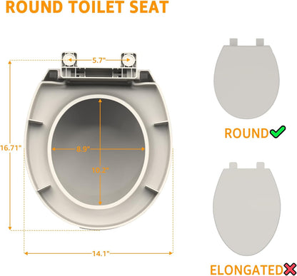 Toilet Seat with Toddler Seat, Potty Training Toilet Seat Round 2 in 1 Soft Close Quiet No Slapping, Magnetic Absorption, Easy to Install and Clean,White