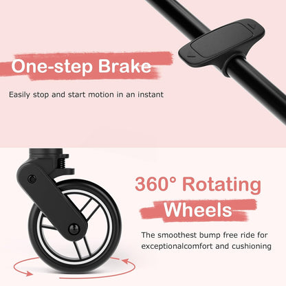INFANS Ultra-Compact Fold Airplane Ready Travel Stroller, One-Hand Gravity Fold Near Flat Recline Seat, Foldable Toddler Stroller for Infant 6-36 Month