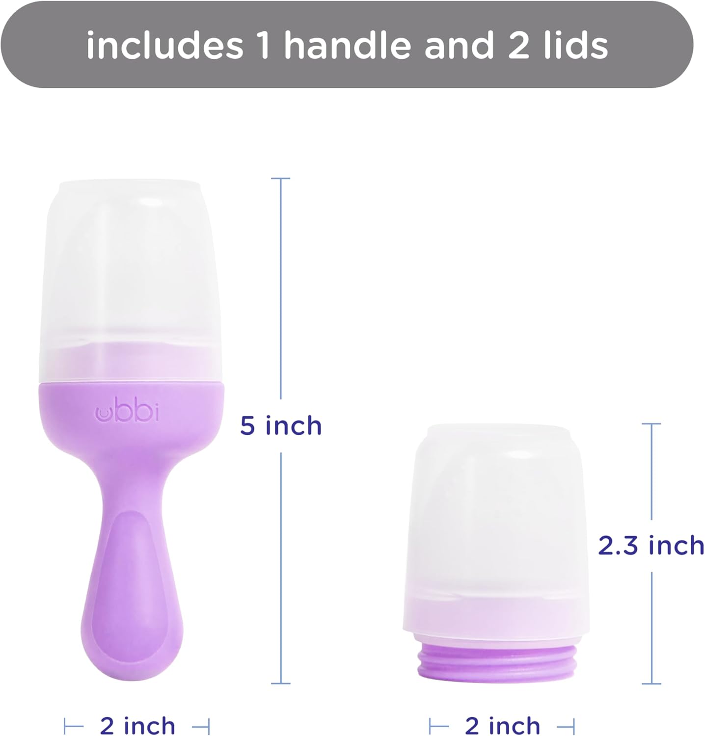 Ubbi Baby Food Feeder & Freezer Tray Set, Infant Teething Relief, BPA-Free, Safely Introduce Solids and Self Feeding, Freezable Popsicle Molds, Dishwasher Safe, Smoothie Purple & Zest Green