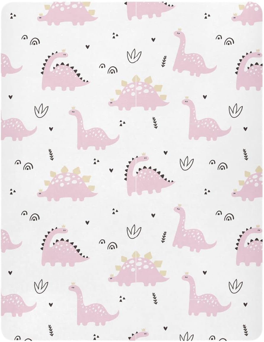 Fall Cute Mushroom Leaves Fitted Crib Sheets Stretchy Portable Playard Sheets for Baby Toddler, Breathable Soft Mini Crib Mattress 52 x 28 in for Boys and Girls