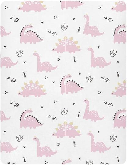 Fall Cute Mushroom Leaves Fitted Crib Sheets Stretchy Portable Playard Sheets for Baby Toddler, Breathable Soft Mini Crib Mattress 52 x 28 in for Boys and Girls