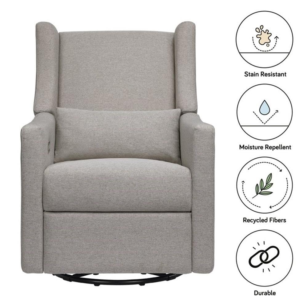 Kiwi Glider Recliner w/Electronic Control and USB | in Almond Teddy Loop w/Light Wood Base, Greenguard Gold Certified