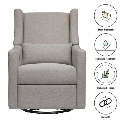 Kiwi Glider Recliner w/Electronic Control and USB | in Almond Teddy Loop w/Light Wood Base, Greenguard Gold Certified