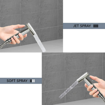 Bidet Sprayer – Handheld Jet Spray for Attachment Toilet, Adjustable Water Pressure Toilet Muslim Shower Easy to Install - Stainless Steel, with Bidet Hose for Feminine Wash