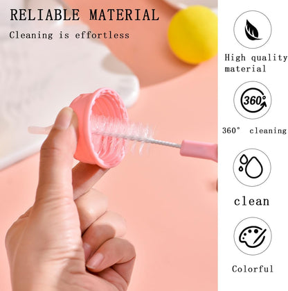 KuuGuu 20 PCS Bottle Nipple Cleaner Sponge Brush Hangable Pacifier Sponge Cleaning Small Brush Portable Baby Bottle Cleaner Brushes Comfortable Grip for Standard Nipples Scrubber, Nipples Brushes