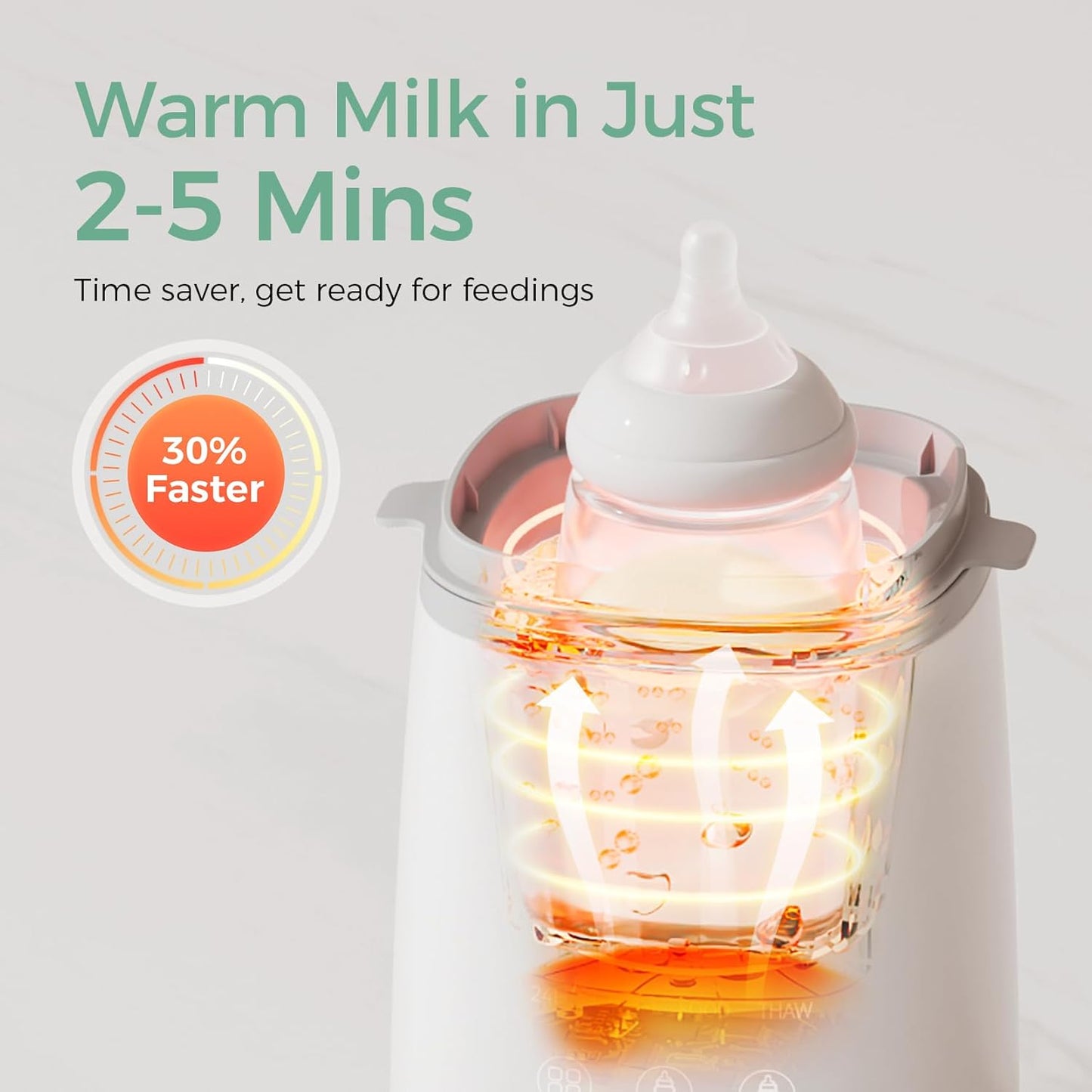 Momcozy Bottle Warmer, Fast Bottle Warmers for All Bottles with Timer, Accurate Temperature Control and Automatic Shut-Off, Multifunctional Bottle Warmer for Breastmilk
