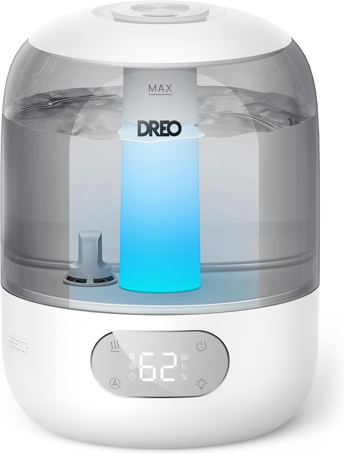 DREO Humidifiers for Bedroom, 3L Top Fill 30H & 26dB Quiet Runtime for Large Room, Cool Mist Ultrasonic Humidifier with Humidity Sensor, Night Light for Home, Baby, Nursery, Plants, New Edition