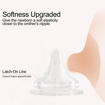 Natural Glass Baby Bottles Gentle & Slow Flow, Newborn Breastfeeding Bottle with Anti Colic Nipple for 0 Months Babies, 3 Packs (White (5 Ounce), 1 Count (Pack of 3))