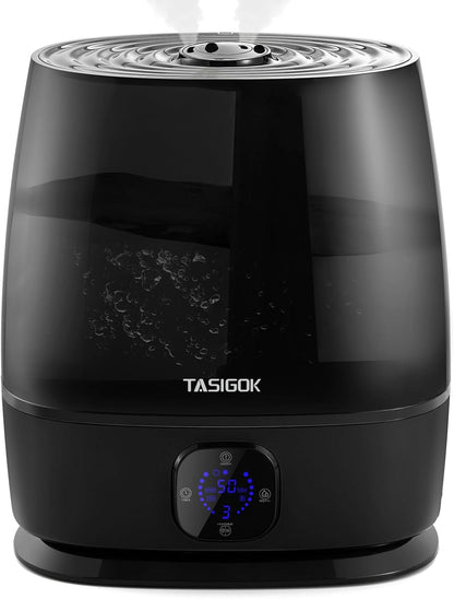 Humidifiers for Bedroom Home, 6L Cool and Warm Mist Air Humidifier for Large Room Baby Nursery, 50H Easy Clean and Top Fill, Quiet with Ultrasonic, Essential Oils, Auto Mode, for House, Plants