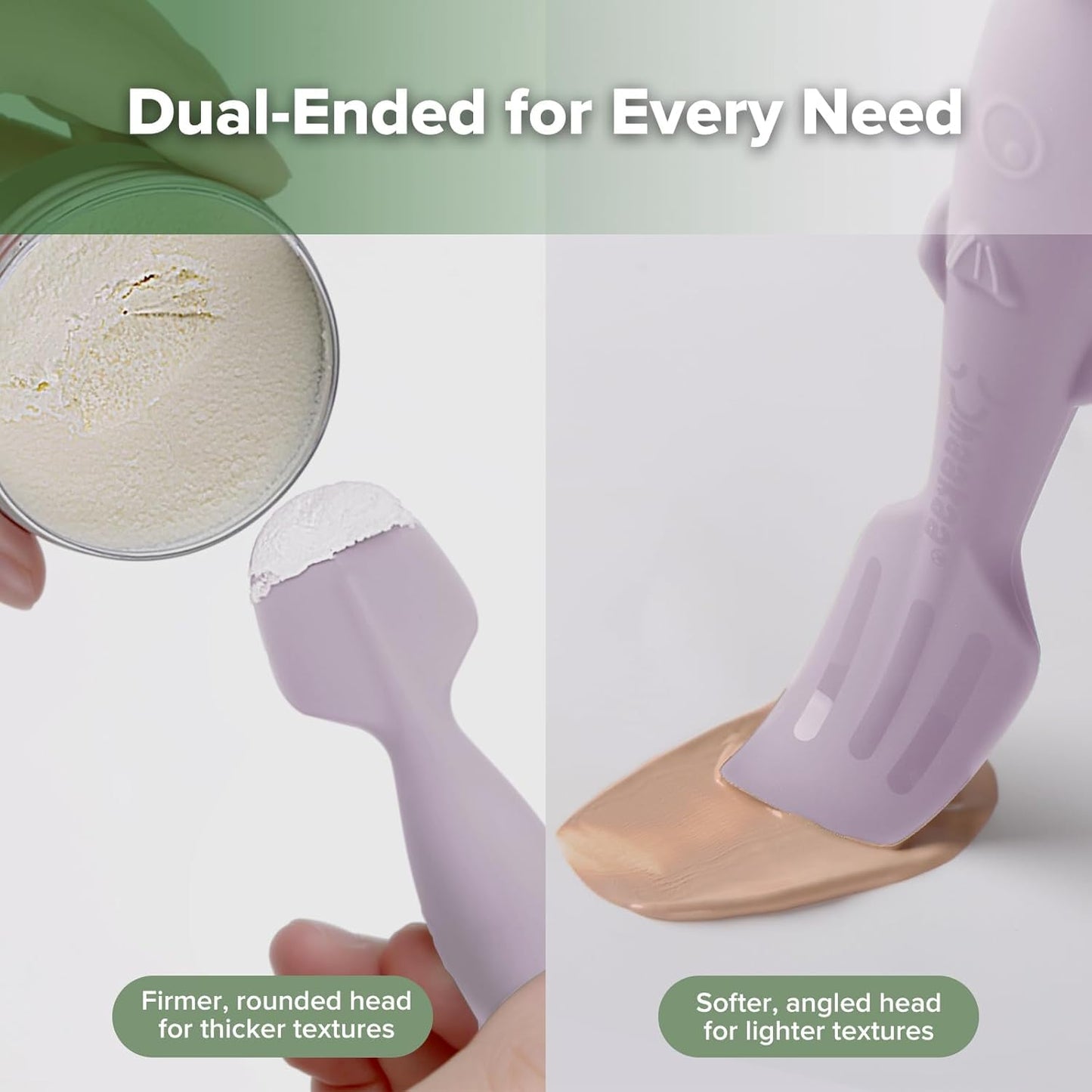 haakaa Baby Diaper Cream Spatula, NoMess Dual-Ended Silicone Diaper Rash Cream Applicator with Hygienic Case, Butt Spatula for Baby, Beige