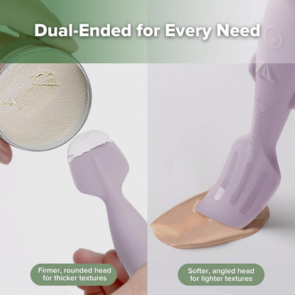 haakaa Baby Diaper Cream Spatula, NoMess Dual-Ended Silicone Diaper Rash Cream Applicator with Hygienic Case, Butt Spatula for Baby, Beige