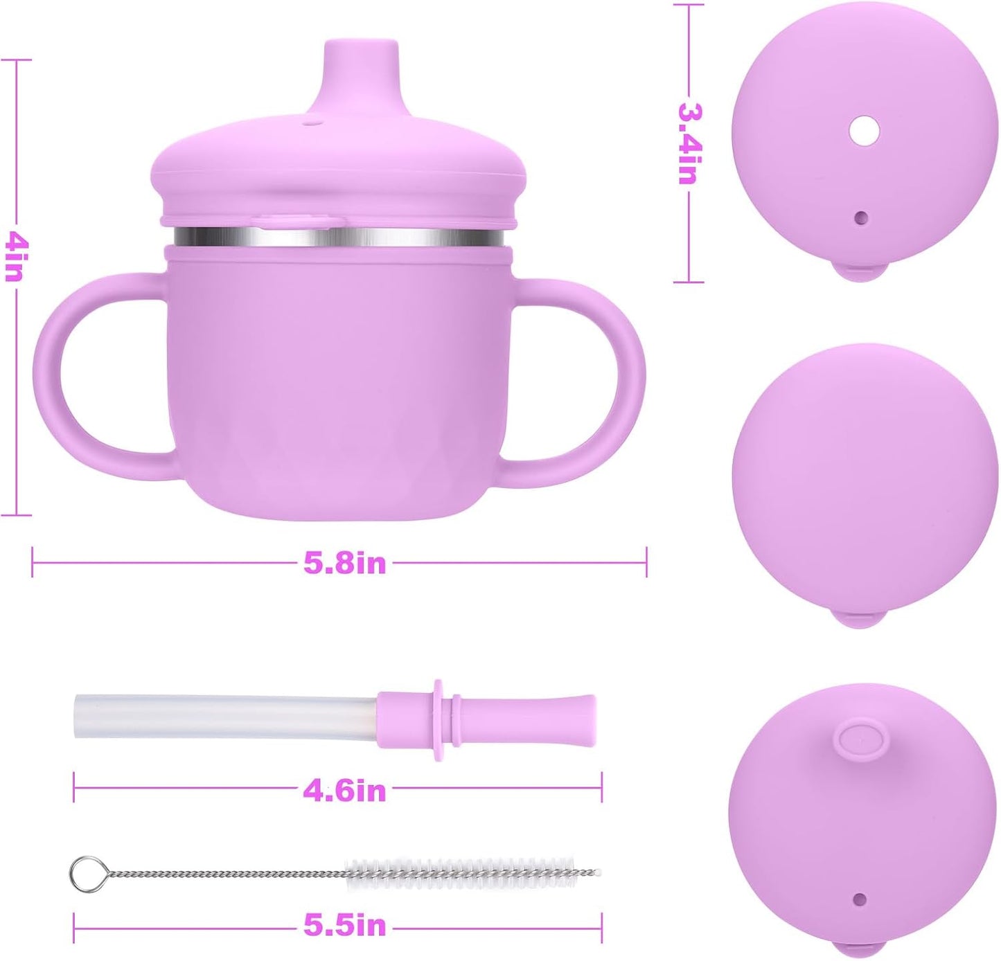 BUSOHA 3 Pack Stainless Steel Baby Bowls with Lid – 2-in-1 Toddler Feeding Bowl Heat-Resistant Spill-Proof Plate Suction Bowls for Kids Baby Toddler Food Feeding