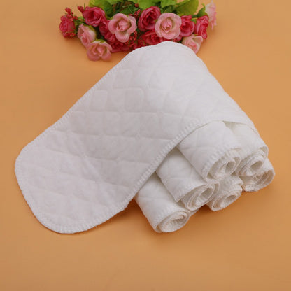 Soft Diaper, 10PCS Breathable Baby Toddler Cotton Modern Cloth Nappy Liners Double Water Absorb Reusable Fits Most Babies (Six Layers 32x12cm)