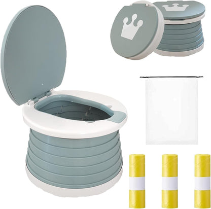 Travel Potty for Toddler, Portable and Foldable Toilet, Apply to Seat Emergency Toilet for Car, Camping, Outdoor, Indoor (green, small)