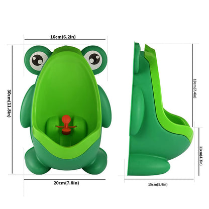 Cute Frog Potty Training Urinal for Boys with Funny Aiming Target - Blackish Green