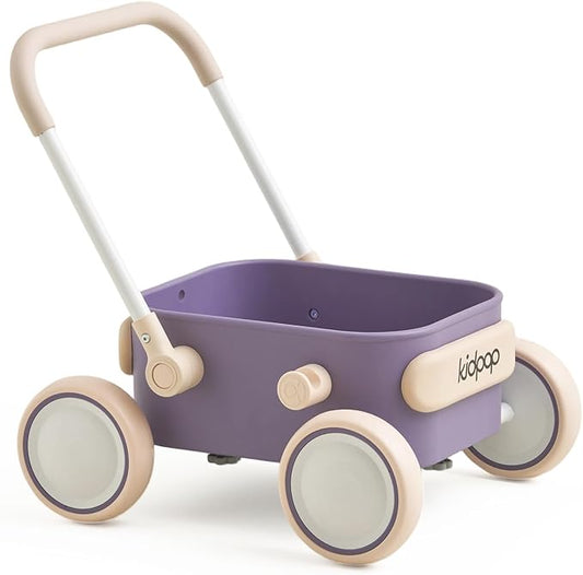 Kidpop PULA 2-in-1 Push and Pull-Along Wagon, Baby Push Walker for First Learner from 7 Month to 4 Year, One Year Birthday Gifts, Sturdy and Safe, Indoors and Outdoors (Purple)