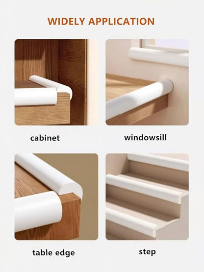 Baby Proof Edge Corner Protector, 16.4FT 0.47''Th L-Shape Furniture Corner & Edge Safety Bumper with 10 Corners, Pre-Taped, Soft NBR Rubber Foam Desk Edge Cushion Wall Corner Protector(White-gray)