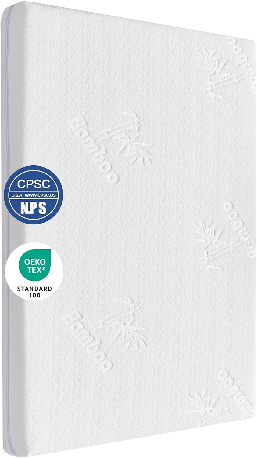 36.5x25 Playard Mattress for Trend: 1.5" Thick Dual Sided Gel Memory Foam Bassinet Mattress Fit for Dream On Me Nest/Zodiak/Zoom Portable, Pamo Babe Deluxe and Baby Trend Playard