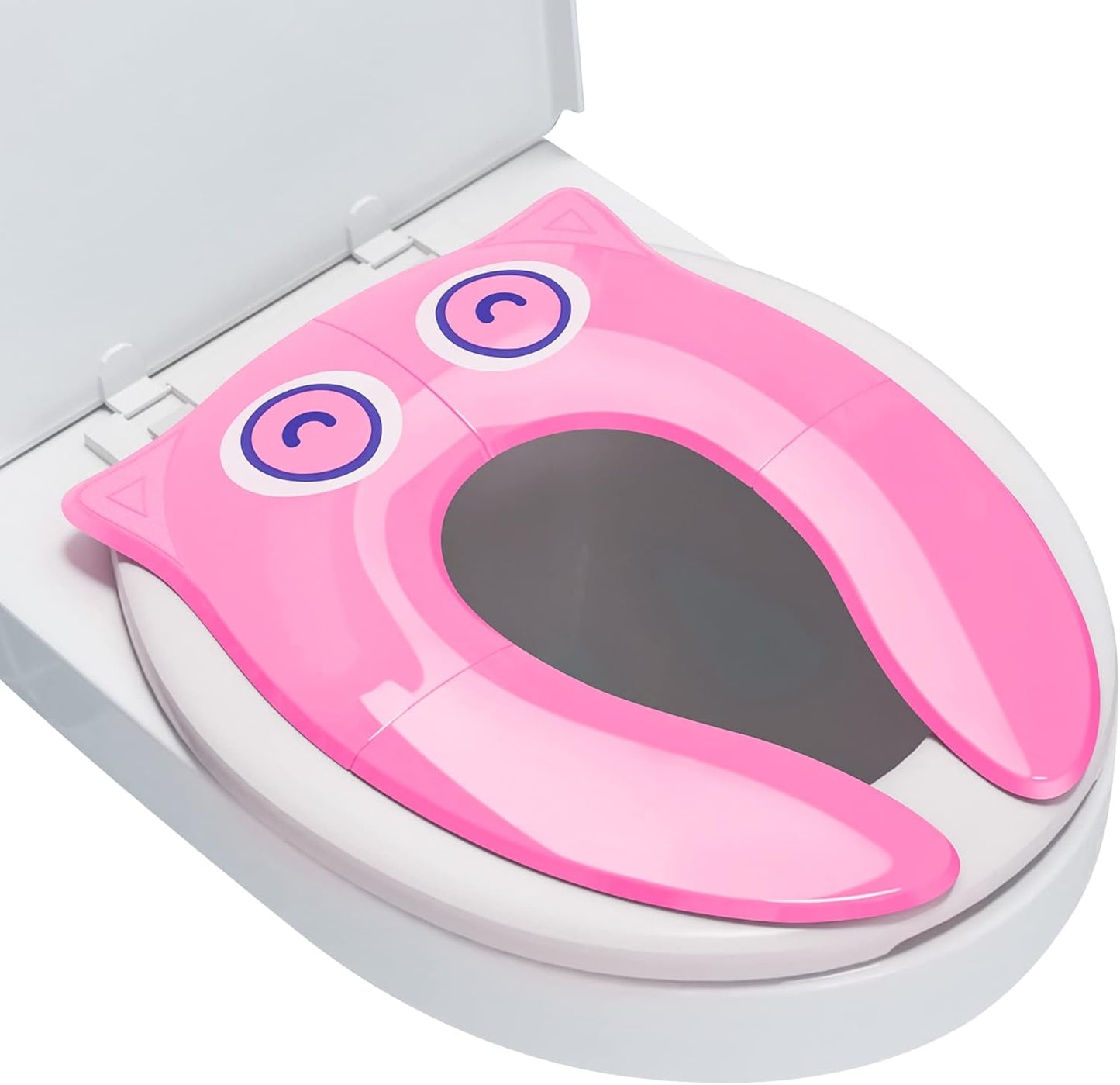 Portable Potty Seat for Toddler Travel - Foldable Non-Slip Potty Training Toilet Seat Cover for Boys Girls, Baby Kids with Drawstring Bag (Green Frog)