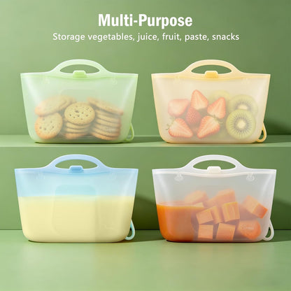 Silicone Travel Bottle Sterilizer Bags | 2000ml Microwave Steam Sterilizer Bags for Baby Bottles, Breast Pump & Pacifiers, Reusable Steam Sterilizing Bags for Travel and Home Use (Clear Milk White)