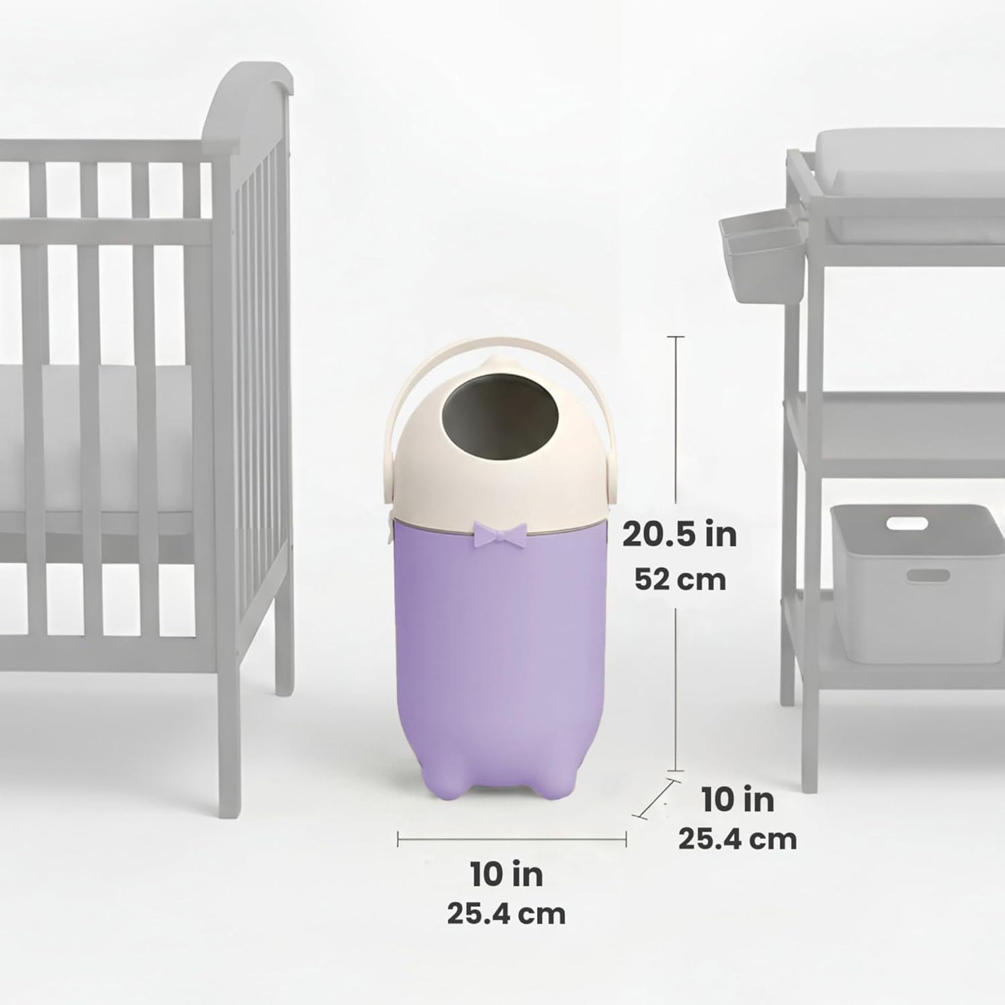 iTouchless Odor-Locking Diaper Pail - 2026 Award-Winning Ag+ Silver Ion Nursery Bin - Fits Any Bag, No Refills Needed - Includes 20 Leak-Proof Bags (Hold 300 Diapers) - Boho White Baby Registry Gift