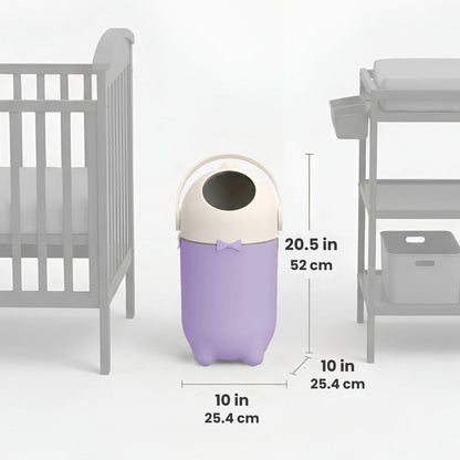 iTouchless Odor-Locking Diaper Pail - 2026 Award-Winning Ag+ Silver Ion Nursery Bin - Fits Any Bag, No Refills Needed - Includes 20 Leak-Proof Bags (Hold 300 Diapers) - Boho White Baby Registry Gift