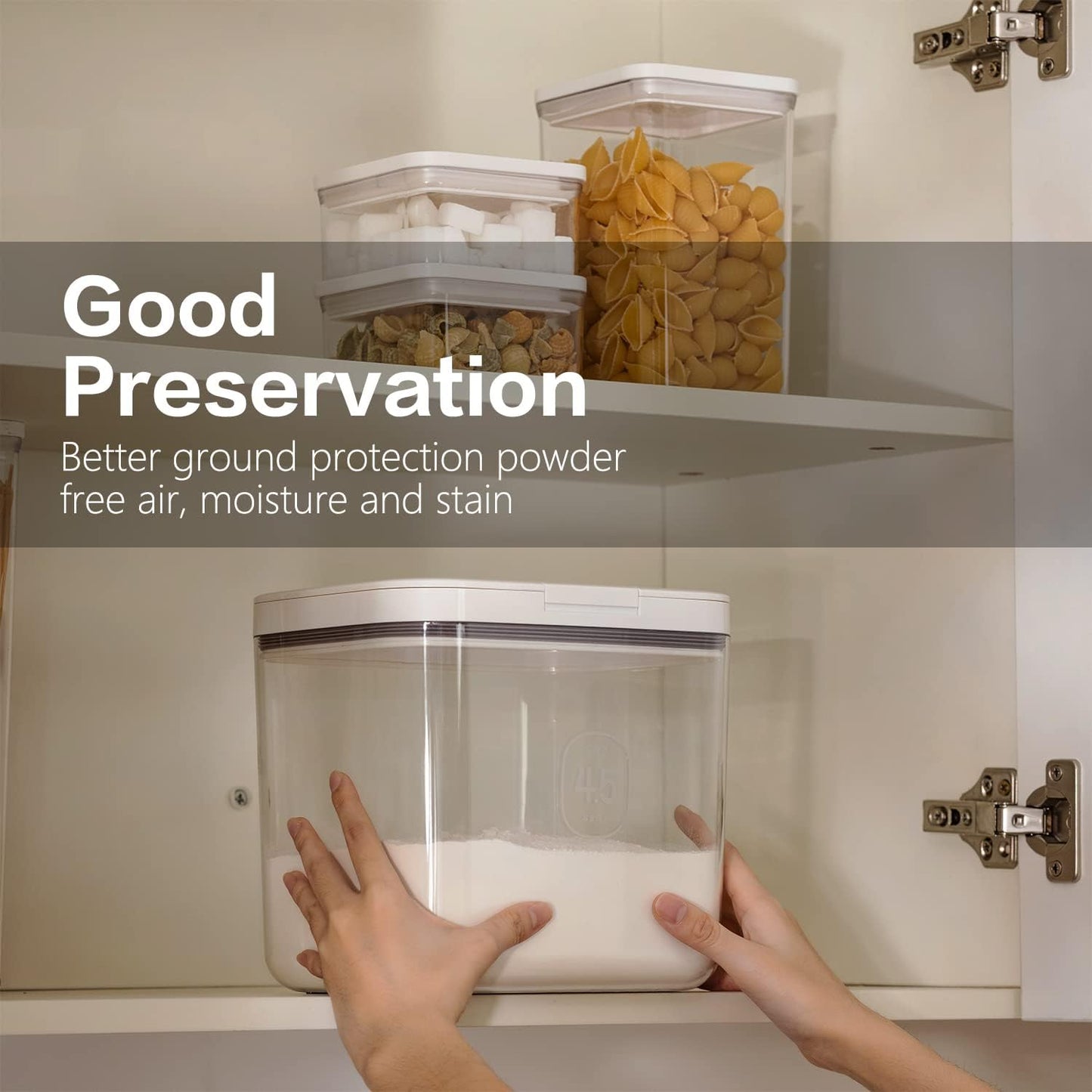 Flour Container - 5.5 L /5.81qt/5kg Large Flour Dispenser Keep Your Flour Fresh and Dry Easily with Kitchen Essential