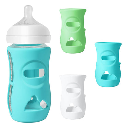 3 Pack Silicone Sleeves for Philips Avent Natural Glass Baby Bottles, Food Grade Silicone Anti Breakage Baby Bottles Holder, Compatible with Philips Avent Glass Natural Baby Bottle 8oz