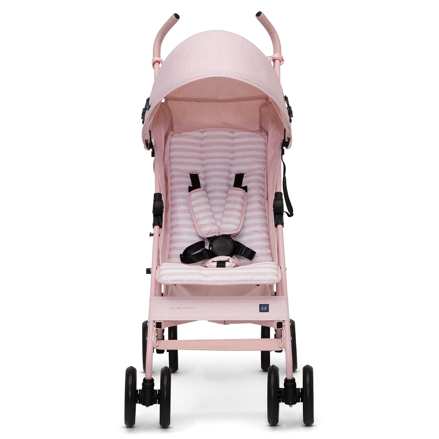 babyGap Classic Stroller - Lightweight Stroller with Recline, Compact Fold & Removable Parent Organizer - Made with Sustainable Materials, Grey Stripes