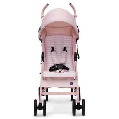 babyGap Classic Stroller - Lightweight Stroller with Recline, Compact Fold & Removable Parent Organizer - Made with Sustainable Materials, Grey Stripes