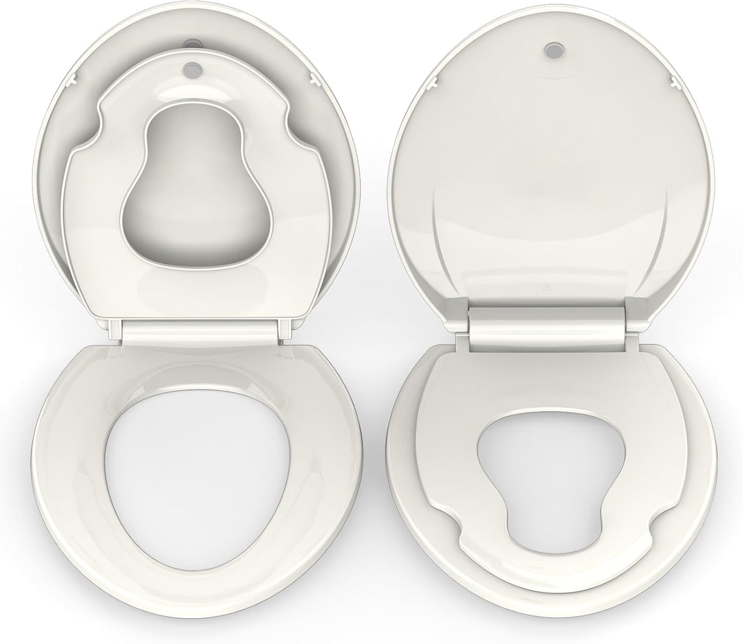 Toilet Seat Round,Toilet Seat with Toddler Seat Built in, Potty Training Toilet Seat Round Fits Both Adult and Child, with Soft Close,Easy Install and Clean - White, Round