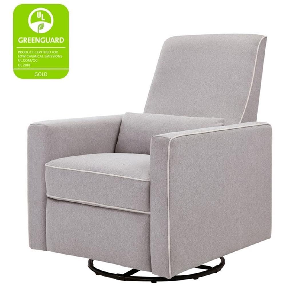Davinci Piper 360° Swivel Rocker Recliner Chair - Glider Rocking Chair for Nursery and Living Room- GREENGUARD Gold, FSC & Certi-PUR US Certified - Ultra Comfy Glider Recliner Nursery Chair - Cream