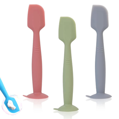 babove Baby Diaper Cream Spatula Applicator 3 Pack(with 3 Travel Case), Butt Paste Spatula Soft Silicone,Diaper Rash Cream Applicator, Baby Essentials Must Haves Newborn Stuff (Green Grey Azure)