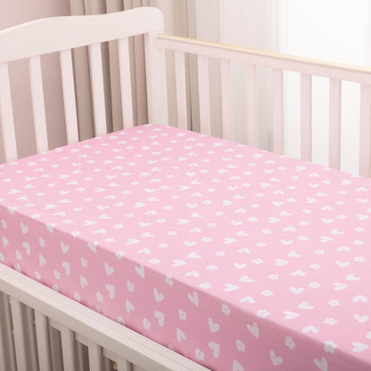 PHF 3 Pack Soft Mini Crib Sheets, Floral & Animal Pack N Play Sheets for Baby Boys Girls, No Slip Universal Fit for Pack N Play, Playard, Portable and Mini Crib Mattresses,Floral & Animal