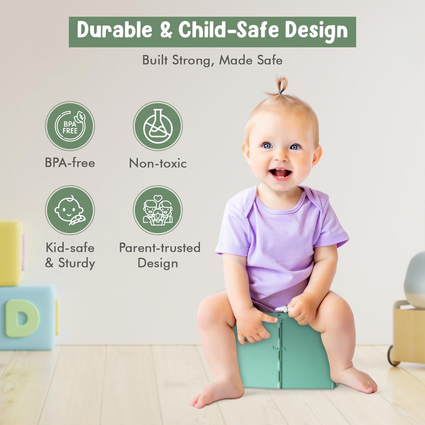 Teo - Portable Toddler Travel Potty – Foldable, Lightweight, Leak-Proof Toilet for Kids with Travel Bag & Disposable Liners – Compact Potty Chair for Home & On-the-Go Use (Sailboat Blue)