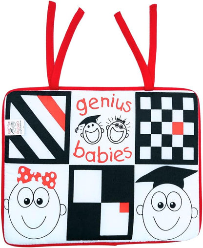 Baby Mirror, Crib or Car or Floor, Reversible Mirror for Baby, Great Tummy Time Toy, High Contrast Toy, Easy to Attach, Lightweight, Portable, Shatterproof, Safe, Wipe Clean by Genius Babies