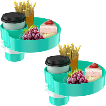 [2 Packs] Kids Car Seat Tray, Travel Tray with Cup Holder for Toddler Baby, Kids Car Seat Food Snack Organizer for Road Trip, Stroller snack Organizer Travel Must Haves Toddler Must Haves (Black)