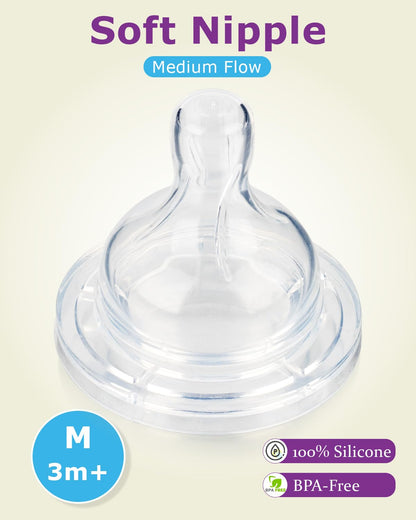 Silicone Nipples for Philips Avent Anti-Colic Baby Bottles,Size 1 Nipple,1m+,Slow Flow, 4 Count