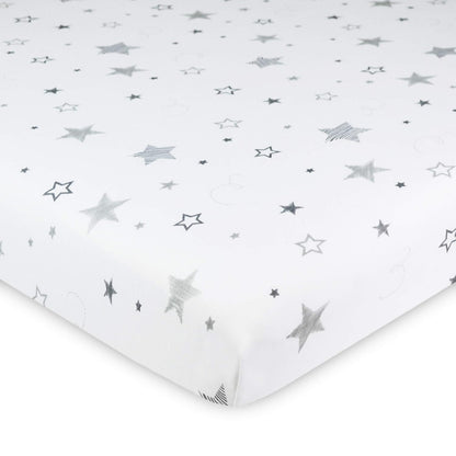 American Baby Company 100% Natural Cotton Fitted Pack and Play Sheet 39" x 27" - Soft & Breathable Pack N Play Sheet for Playpen, Playard & Mini Crib Mattress, Navy Whale, for Boys & Girls