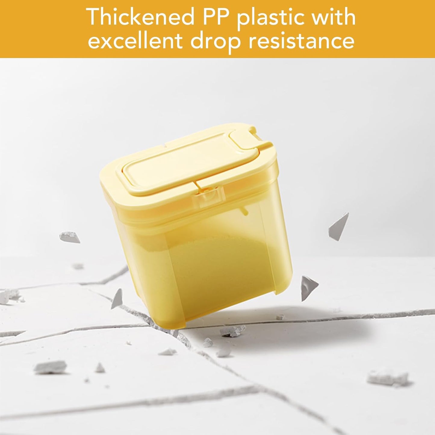 Shockproof Airtight Baby Formula Container with Scoop，Baby Formula Dispenser for Travel Outdoor Activities,BPA Free (Yellow, 1000ml)