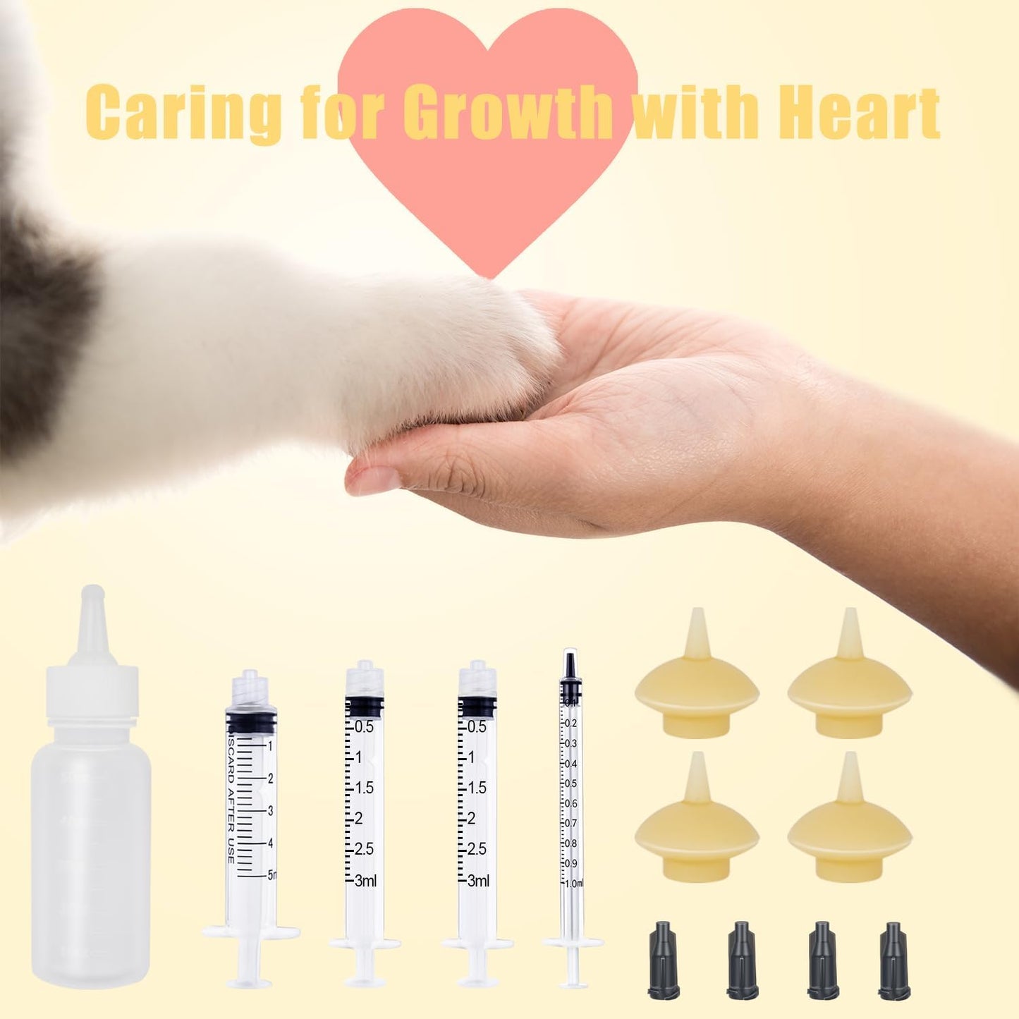 Pet Feeding Bottle and Syringes with Nipples for Small Cat Dog Animals (Model 1)
