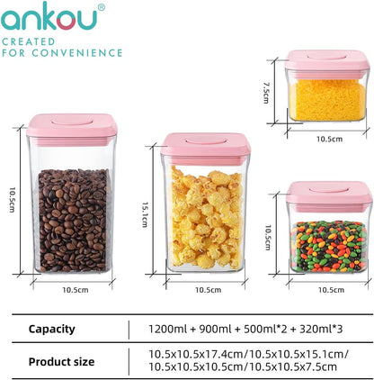 Ankou Formula Container - 1700ml Airtight Formula Dispenser One Button Handy Milk Powder Container BPA-Free Storage Containers with Scoop and Scraper Transparent 730g
