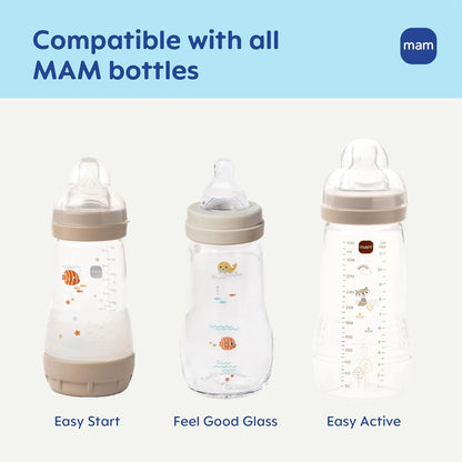 MAM Baby Bottle Anti-Colic Nipples Extra Slow Flow Size 0, for Newborn Babies, Skin Soft BPA Free Silicone, 94% Nipple Acceptance, Fits All MAM Bottles, Developed with Medical Experts, Made in Europe