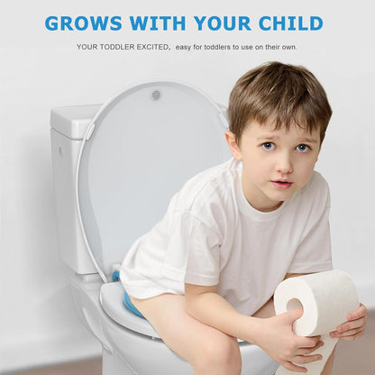 Toilet Seat with Toddler Seat Elongated, PP Material Family Toilet Seat Cover, Soft Close Adult & Toddler Seats, Easy to Clean, Safe Potty Training Solution for Kids, Bathroom Upgrade for Home