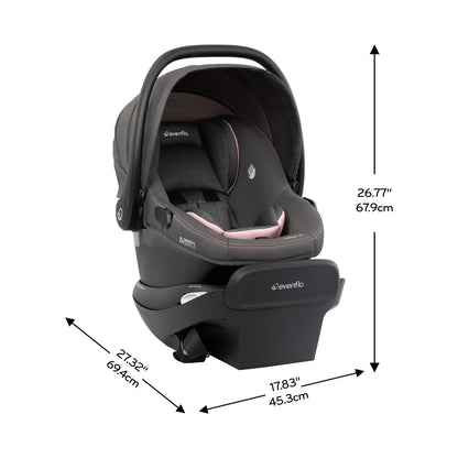 Evenflo Revolve180 LiteMax NXT Rotating Rear-Facing Lightweight Preemie and Infant Car Seat 3-30lbs. with SensorySoothe. Easy Install with Base (Agate Purple)