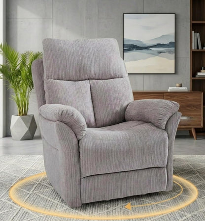 Swivel Rocker Chair, 360°Swivel Rocker Chairs with High Back Arms, Rocking Lazy Boy Chairs, Upholstered Swivels Corduroy Glider for Living Room, Bedroom, Nursing, Beige