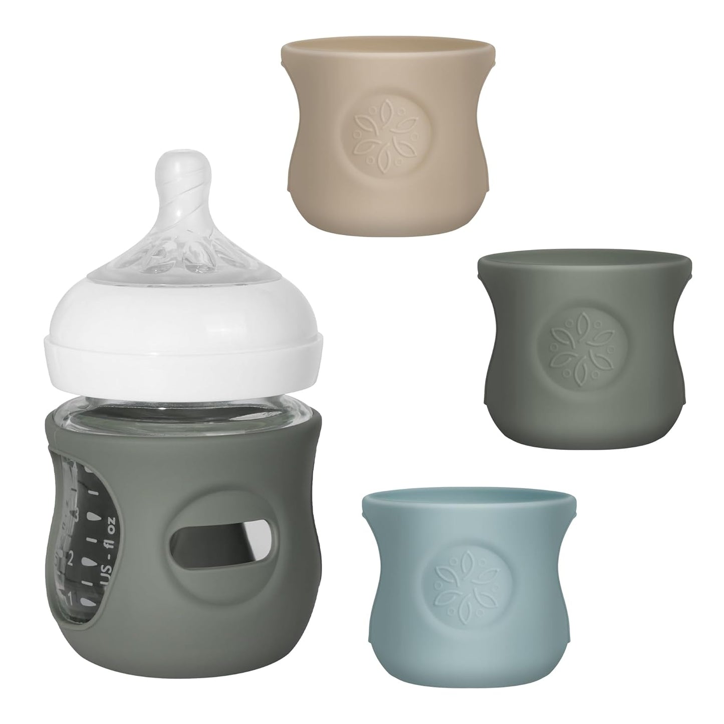 3 Pack Silicone Sleeves for Philips Avent Natural Glass Baby Bottles, Food Grade Silicone Anti Breakage Baby Bottles Holder, Compatible with Philips Avent Glass Natural Baby Bottle 8oz