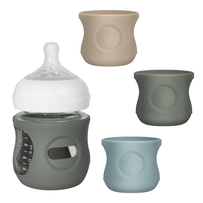 3 Pack Silicone Sleeves for Philips Avent Natural Glass Baby Bottles, Food Grade Silicone Anti Breakage Baby Bottles Holder, Compatible with Philips Avent Glass Natural Baby Bottle 8oz