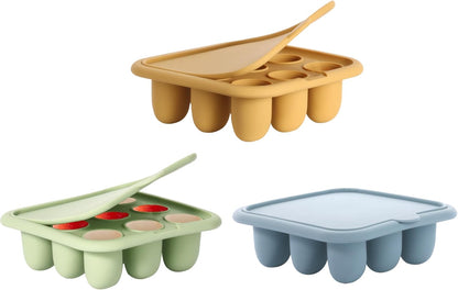 WAJIAYON Baby Food Freezer Tray Silicone Nibble Freezer Tray,Baby Fruit Food Feeder Teether,Breastmilk Popsicle Mold,Babies Breast Milk Teether Pop Maker Maker for Homemade Infant Meals-Pink